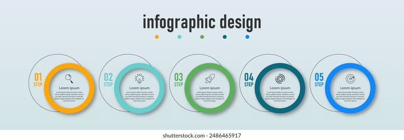 Diseño paso infográfico flujo de trabajo gráfico número infográfico proceso gráfico paso gráfico con iconos de línea Concepto de Vector de información Ilustración de paso gráfico de información e infografía