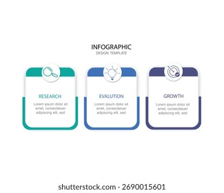Diseño paso infografía flujo de trabajo gráfico número infografía proceso gráfico de 3 pasos con iconos de línea Concepto de Vector de información Ilustración de gráfico de información de pasos