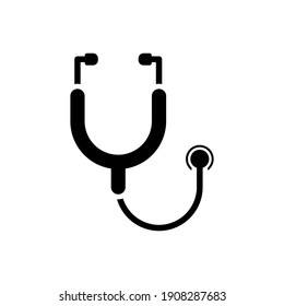 The Design Of The Stethoscope Medicines And Health Glyph Icon Pack Vector Illustration, This Vector Is Suitable For Icons, Logos, Illustrations, Stickers, Books, Covers, Etc.