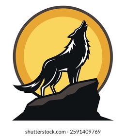 Design sticker design illustration of a fox silhouette