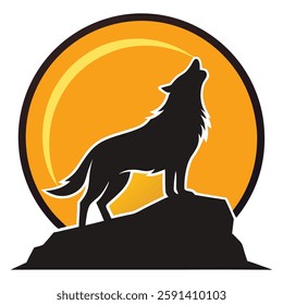 Design sticker design illustration of a fox silhouette
