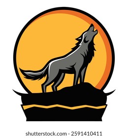 Design sticker design illustration of a fox silhouette