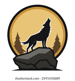 Design sticker design illustration of a fox silhouette