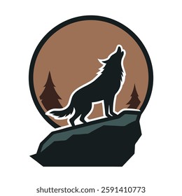 Design sticker design illustration of a fox silhouette