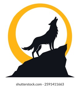Design sticker design illustration of a fox silhouette