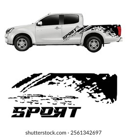 Design sticker on car fo pickup truck