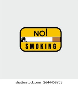 Design for stickers, banners, posters with no smoking information.
