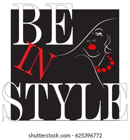 Design stickers "be in style" vector image, sticker, abstraction, magazine