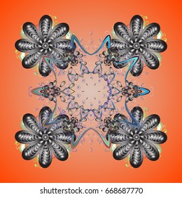 Design. Stock vector illustration falling snow. Snowflakes, snowfall, stylized snow on colorfil background.
