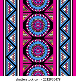 design for straight down fashion background, wallpaper, batik, fabric, clothing, and wrapping. Geometric ethnic pattern traditional, Moroccan kaftans tribe mandala signs seamless art embroidery style.
