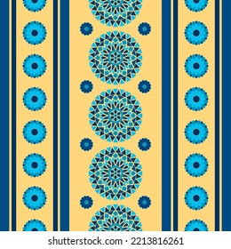 design for straight down fashion background, wallpaper, batik, fabric, clothing, and wrapping. Geometric ethnic pattern traditional, Moroccan kaftans mandala and flower seamless art embroidery style.