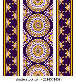 design for straight down fashion background, wallpaper, batik, fabric, clothing, and wrapping. Geometric ethnic pattern traditional, Moroccan kaftans circle mandala sign seamless art embroidery style.