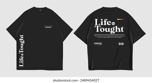 Design streetwear Art, mockup oversize front and back black