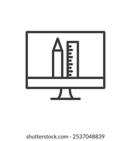 Icono de trazo de DISEÑO en negro