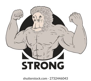 Diseño del dibujo fuerte del mono