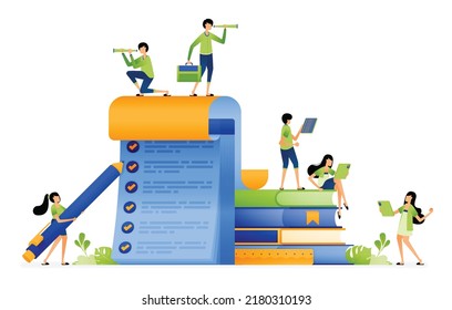 Design of Student exams and assessments to get education and school services with higher quality learning. Illustration for landing pages websites posters banners mobile apps web social media ads etc