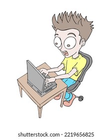 Design of student with laptop illustration