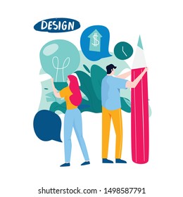 
Design studio, designing, graphic design, drawing, art, creative ideas, education flat vector illustration. Online courses and tutorials concept for mobile and web graphics 