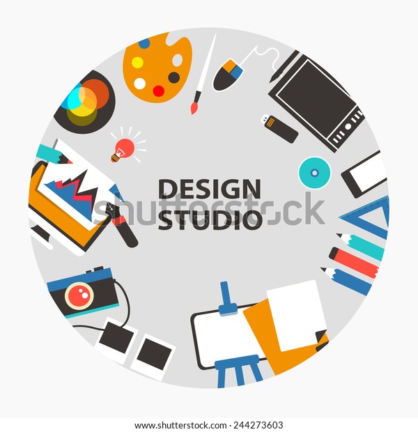 Download Design Studio Emblem Stock Vector (Royalty Free) 244273603