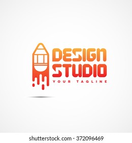 Design studio logo template design. Vector illustration.