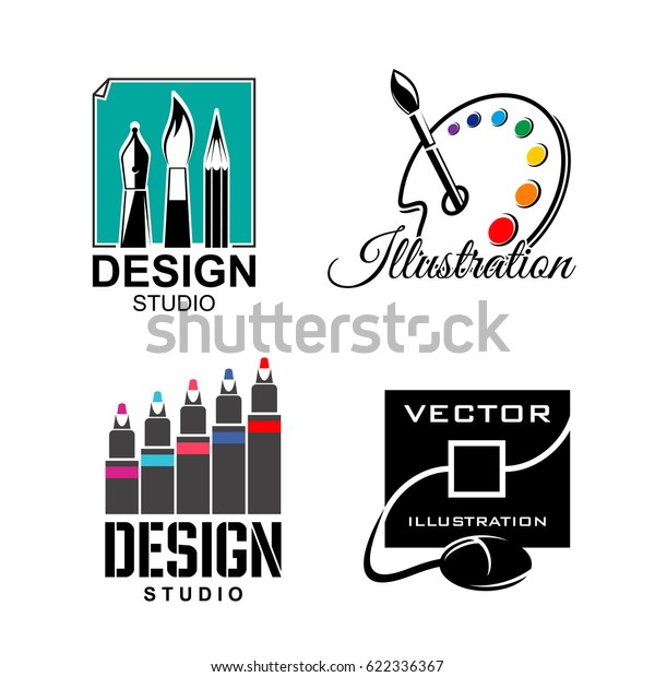 Download Design Studio Vector Icons Graphic Illustration Stock Vector (Royalty Free) 622336367