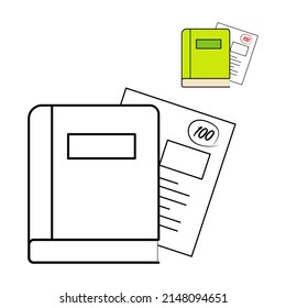 diseño de libros de estudios y documentos de prueba para niños en edad escolar. adecuado para la coloración infantil