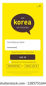 Design of stylish login page for modern talk messenger