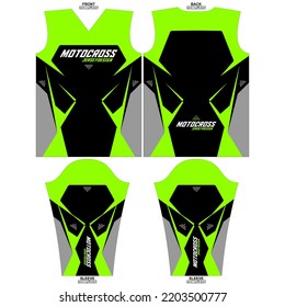 Design a sublimation outfit or jersey for a motocross theme. Print-ready jersey design