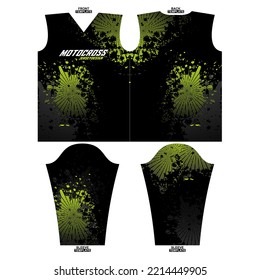 Design a sublimation outfit or jersey for a motocross theme. Print-ready jersey design
