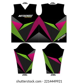 Design a sublimation outfit or jersey for a motocross theme. Print-ready jersey design