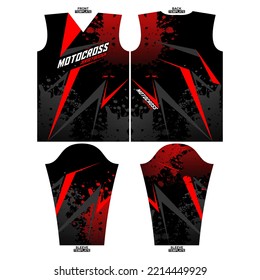 Design a sublimation outfit or jersey for a motocross theme. Print-ready jersey design