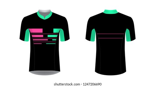 Design for sublimation print. Jersey for cycling sport. Sportswear for cycling tour. Team or club uniform. Jersey for cycling, riding. Sportswear concept, templates.
