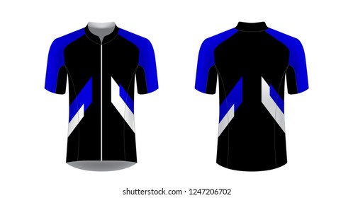 Design for sublimation print. Jersey for cycling sport. Sportswear for cycling tour. Team or club uniform. Jersey for cycling, riding. Sportswear concept, templates.