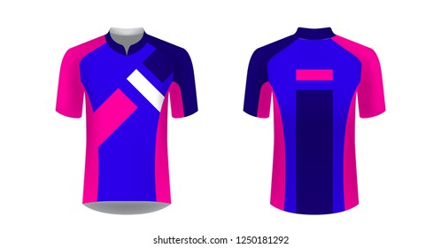 Design for sublimation print. Jersey for cycling sport. Sportswear for cycling tour. Team or club uniform. Jersey for cycling, riding. Sportswear concept, templates.