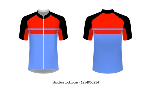 Design for sublimation print. Jersey for cycling sport. Sportswear for cycling tour. Team or club uniform. Jersey for cycling, riding. Sportswear concept, templates.