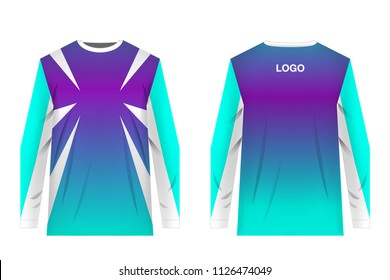 Design for sublimation print. Jersey for extreme sport. Sportswear for competition. Team or club uniform. Jersey for mountain bike, motocross, cycling, downhill. Sportswear concept, templates.
