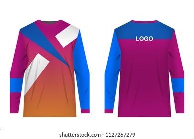 Design for sublimation print. Jersey for extreme sport. Sportswear for competition. Team or club uniform. Jersey for mountain bike, motocross, cycling, downhill. Sportswear concept, templates.