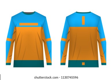 Design for sublimation print. Jersey for extreme sport. Sportswear for competition. Team or club uniform. Jersey for mountain bike, motocross, cycling, downhill. Sportswear concept, templates.