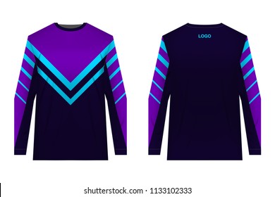 Design for sublimation print. Jersey for extreme sport. Sportswear for competition. Team or club uniform. Jersey for mountain bike, motocross, cycling, downhill. Sportswear concept, templates.