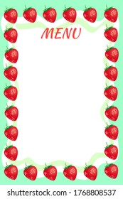 Design for summer menu made from strawberries