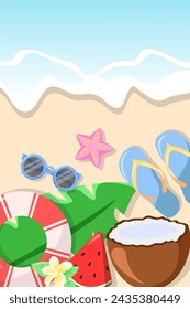 Design Summer Stuff in Beach Flat Illustration