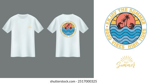 , Design summer vibes mockup oversize front and back white