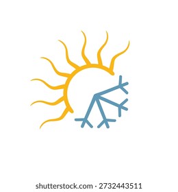 Design of sun and ice icon