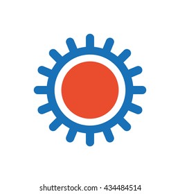 design Sun icon blue and orange 