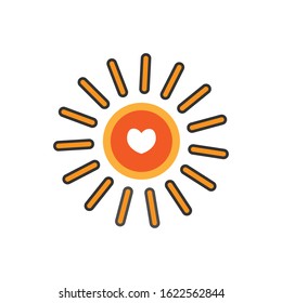 the design of the sun icon template is simple