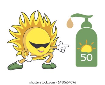 Design of sun and suncreen bottle