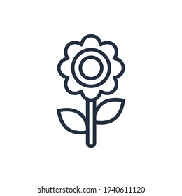 The design of the sunflower spring outline icon vector illustration, this vector is suitable for icons, logos, illustrations, stickers, books, covers, etc.