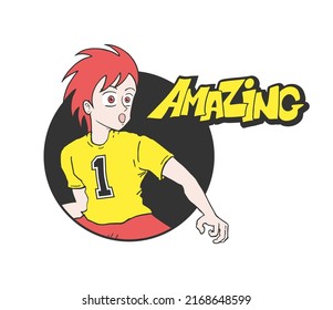 Design of surprised boy expression