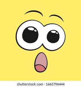 Design of surprised cartoon expression
