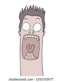 design of surprised cartoon face draw